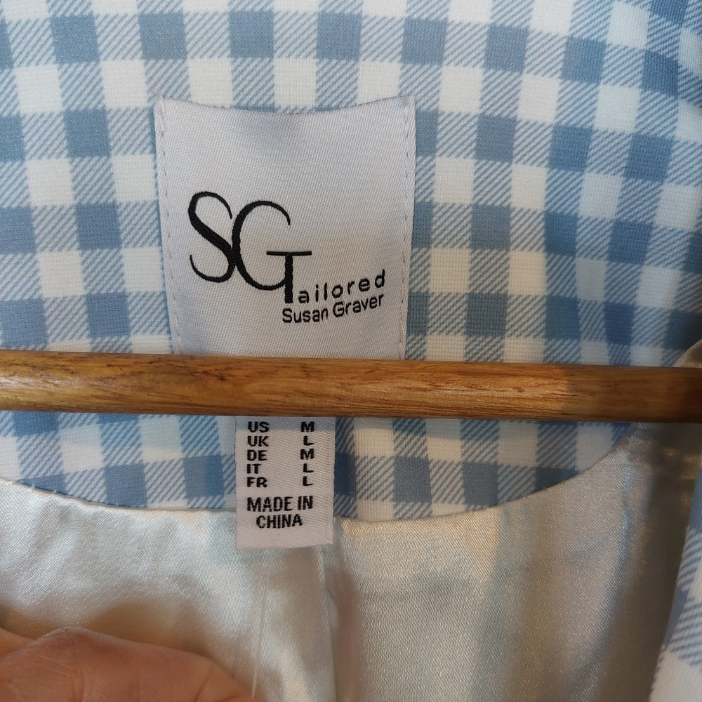 Tailored by Susan Graver Regular Printed Ponte Blazer Size Medium NWOT - Picture 4 of 9
